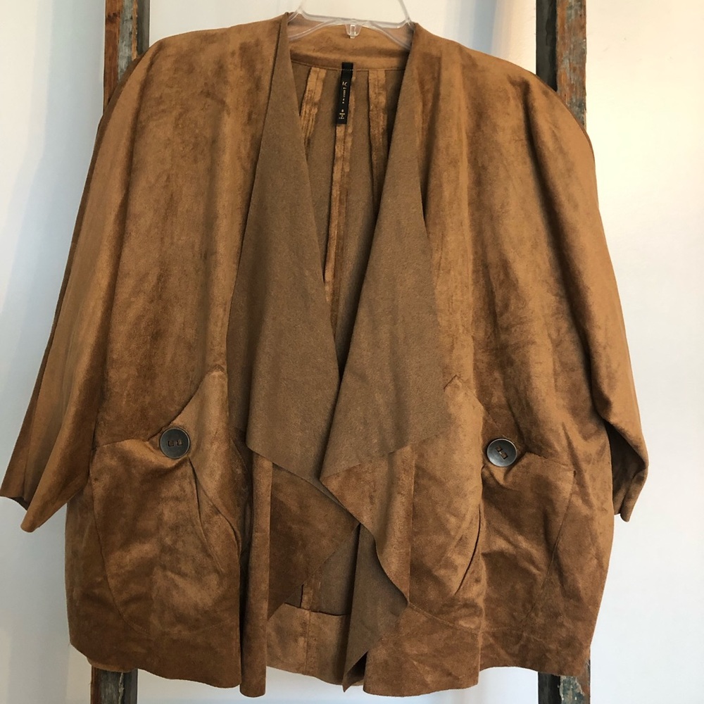 Brown suede blazer/cardigan